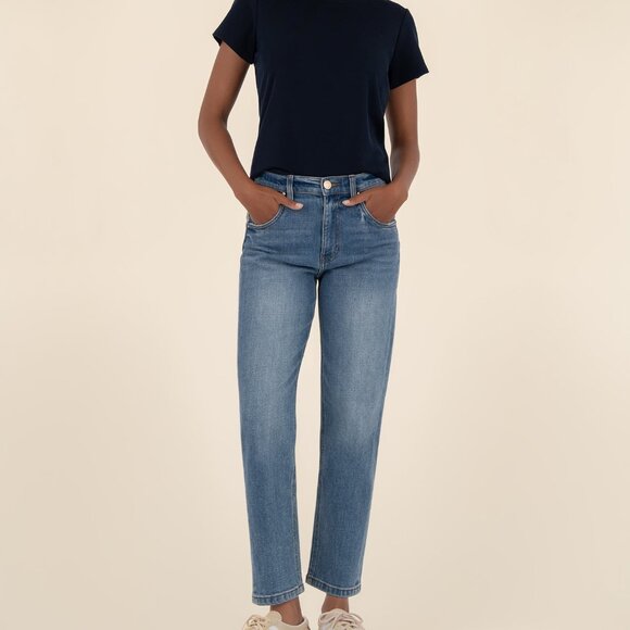 Kut from the Kloth Kit High Rise Relaxed Straight Leg Size 1414 / Ahead W/Medium - Picture 1 of 3